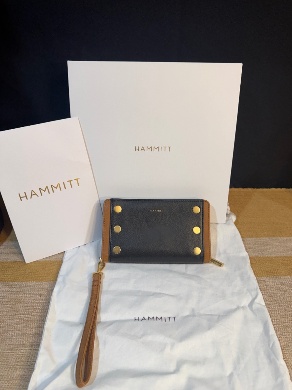 Hammitt Bryant Zip Wallet In North End/Brushed Gold